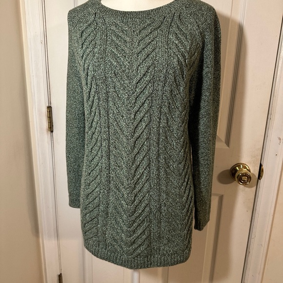 Talbots large petit green knit sweater in great condition. - Picture 1 of 7